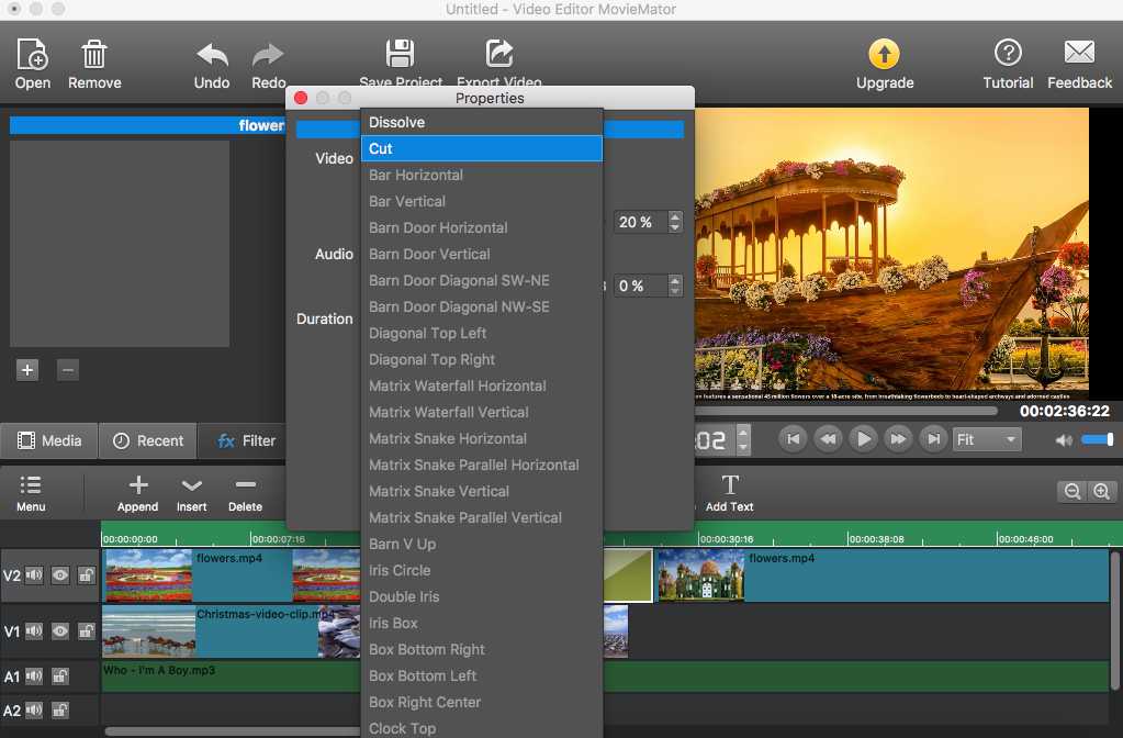 How to Add Transitions between Video Clips/Scenes