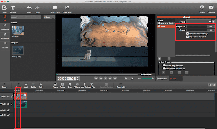 video wave effect